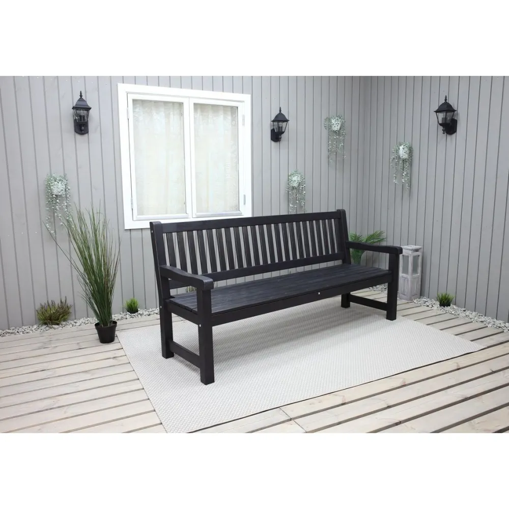 Outlet Baltic Garden Puutarhasohva Brooklyn 190cm mustaa