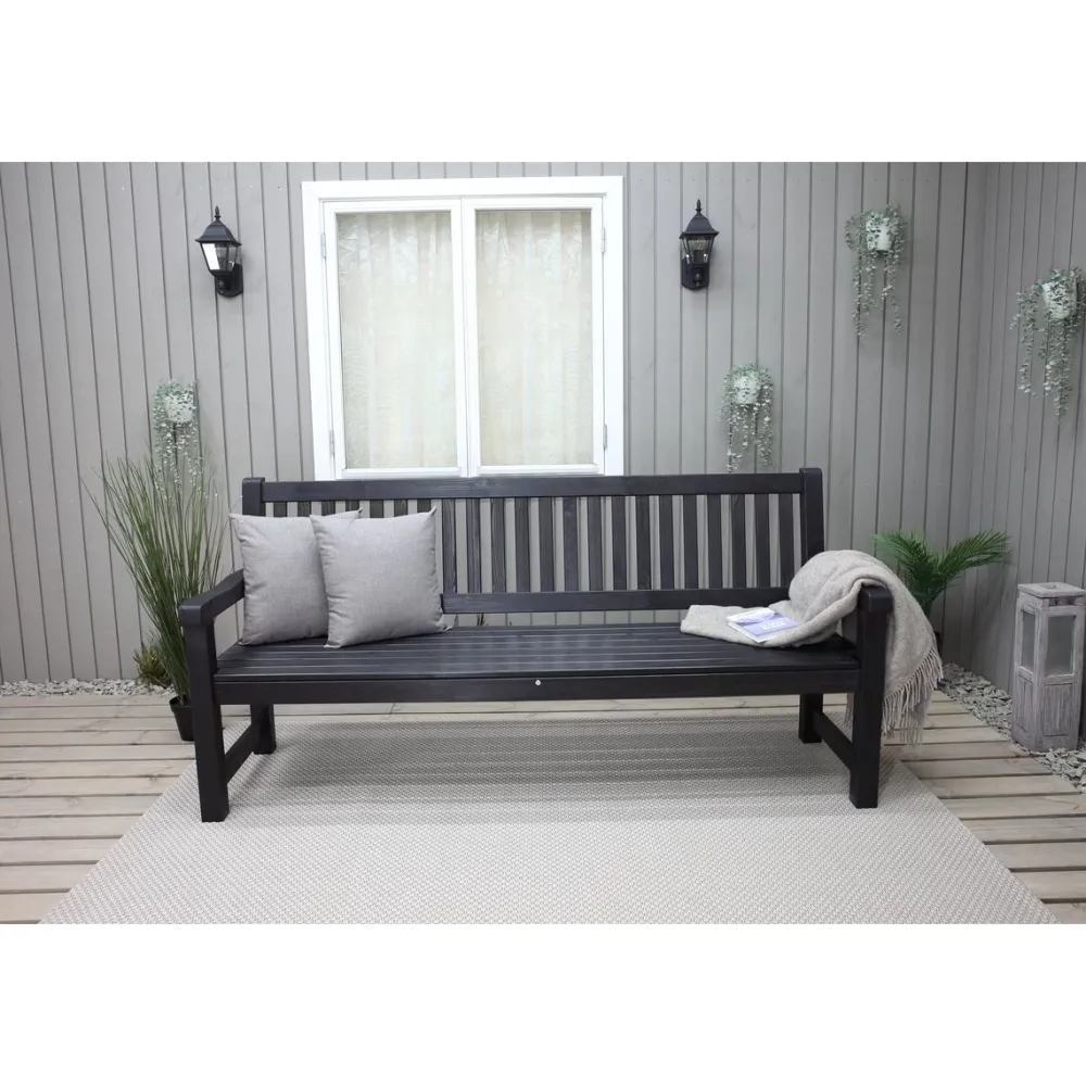 Outlet Baltic Garden Puutarhasohva Brooklyn 190cm mustaa