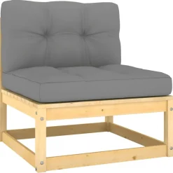 Clearance FinePRICE Puutarhasohvasarja, mänty, harmaa, 6 osaa