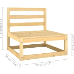 Clearance FinePRICE Puutarhasohvasarja, mänty, harmaa, 6 osaa