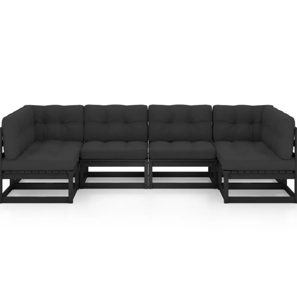 Clearance FinePRICE Puutarhasohvasarja, mänty, harmaa, 6 osaa