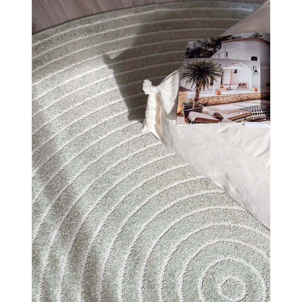 Clearance Benina Pyöreä matto Hawaii Circle, sisä- ja ulkokäyttöön, Ø200cm, pellava