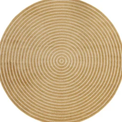 Clearance Benina Pyöreä matto Hawaii Circle, sisä- ja ulkokäyttöön, Ø200cm, pellava
