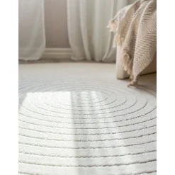 Clearance Benina Pyöreä matto Hawaii Circle, sisä- ja ulkokäyttöön, Ø200cm, pellava