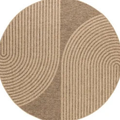 Hot Benina Pyöreä matto Natural Shape, sisä- ja ulkokäyttöön, Ø200cm, ruskea