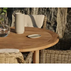 Discount Brafab Pyöreä ruokapöytä ulos Lilja, Ø120cm, tiikki