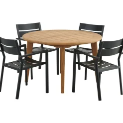 Discount Brafab Pyöreä ruokapöytä ulos Lilja, Ø120cm, tiikki