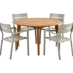 Discount Brafab Pyöreä ruokapöytä ulos Lilja, Ø120cm, tiikki