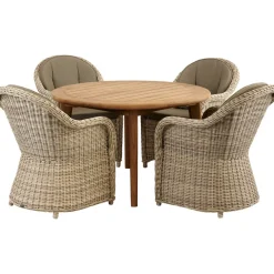 Discount Brafab Pyöreä ruokapöytä ulos Lilja, Ø120cm, tiikki
