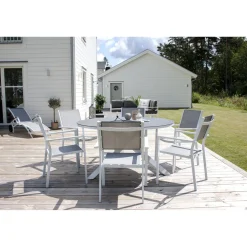 Clearance Venture Home Pyöreä ruokapöytä Copacabana 2, Ø140cm, harmaa/valkoinen