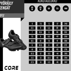 Clearance Core Pyöräilykengät MTB Apex, musta, eri kokoja