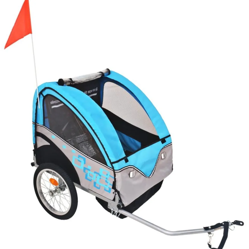 Clearance FinePRICE Pyöräkärry, 30kg, harmaa/vaaleansininen