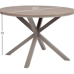 New Home4you Pöytä PORTO Ø110,5xK73 cm, beige/harmaa