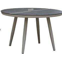 Online Home4you Pöytä SILVA Ø120xK75 cm, harmahtava, beige