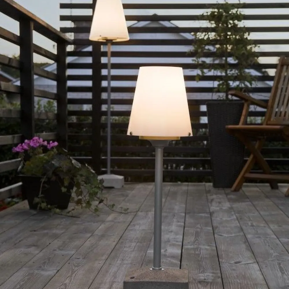 Konstsmide Pöytä-/lattiavalaisin Lucca 453-300 Ø 180x590 mm harmaa/opaali