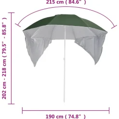 Outlet FinePRICE Rantavarjo sivuseinillä 215 cm antrasiitti