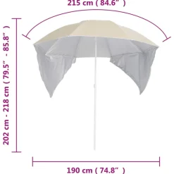 Outlet FinePRICE Rantavarjo sivuseinillä 215 cm antrasiitti