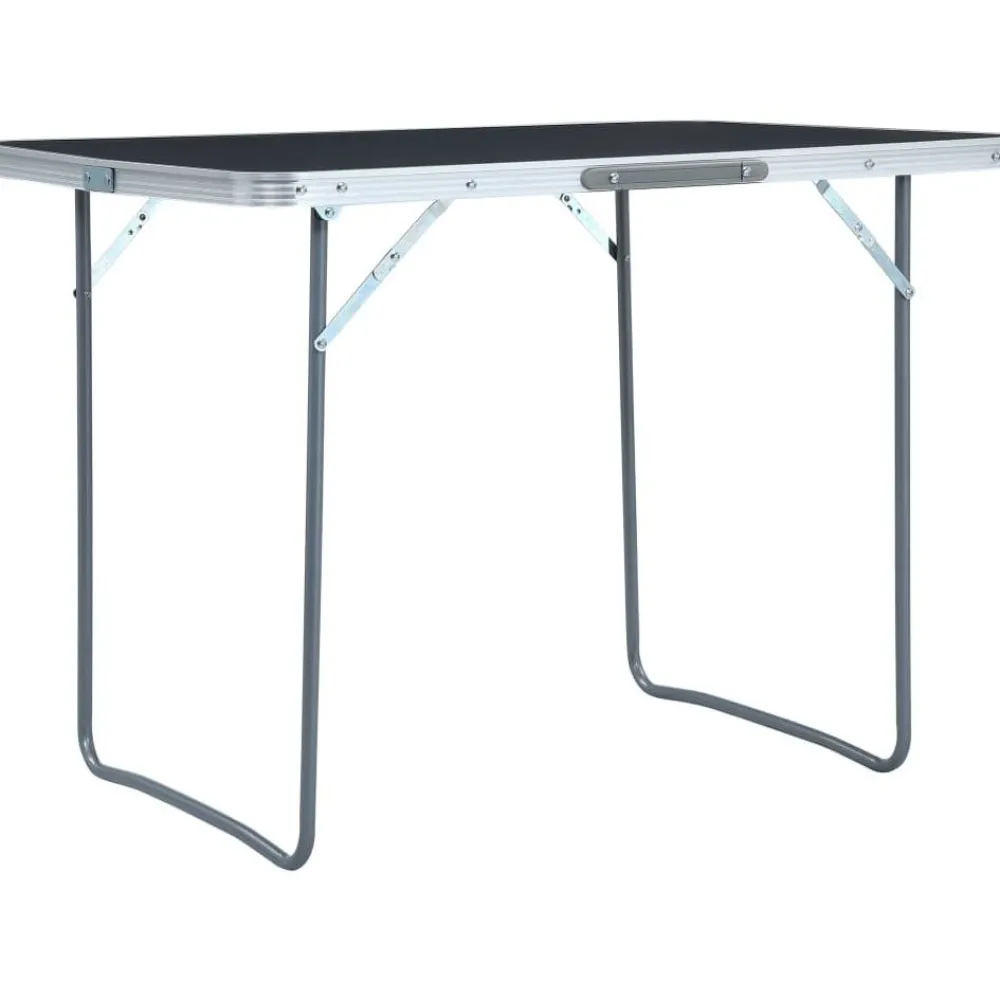 Best FinePRICE Retkipöytä 120x60cm, alumiini, harmaa