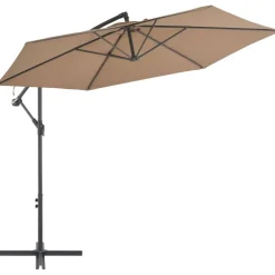 Clearance FinePRICE Riippuva aurinkovarjo alumiinipylväällä 300 cm ruskeanharmaa