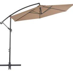 Clearance FinePRICE Riippuva aurinkovarjo alumiinipylväällä 300 cm ruskeanharmaa