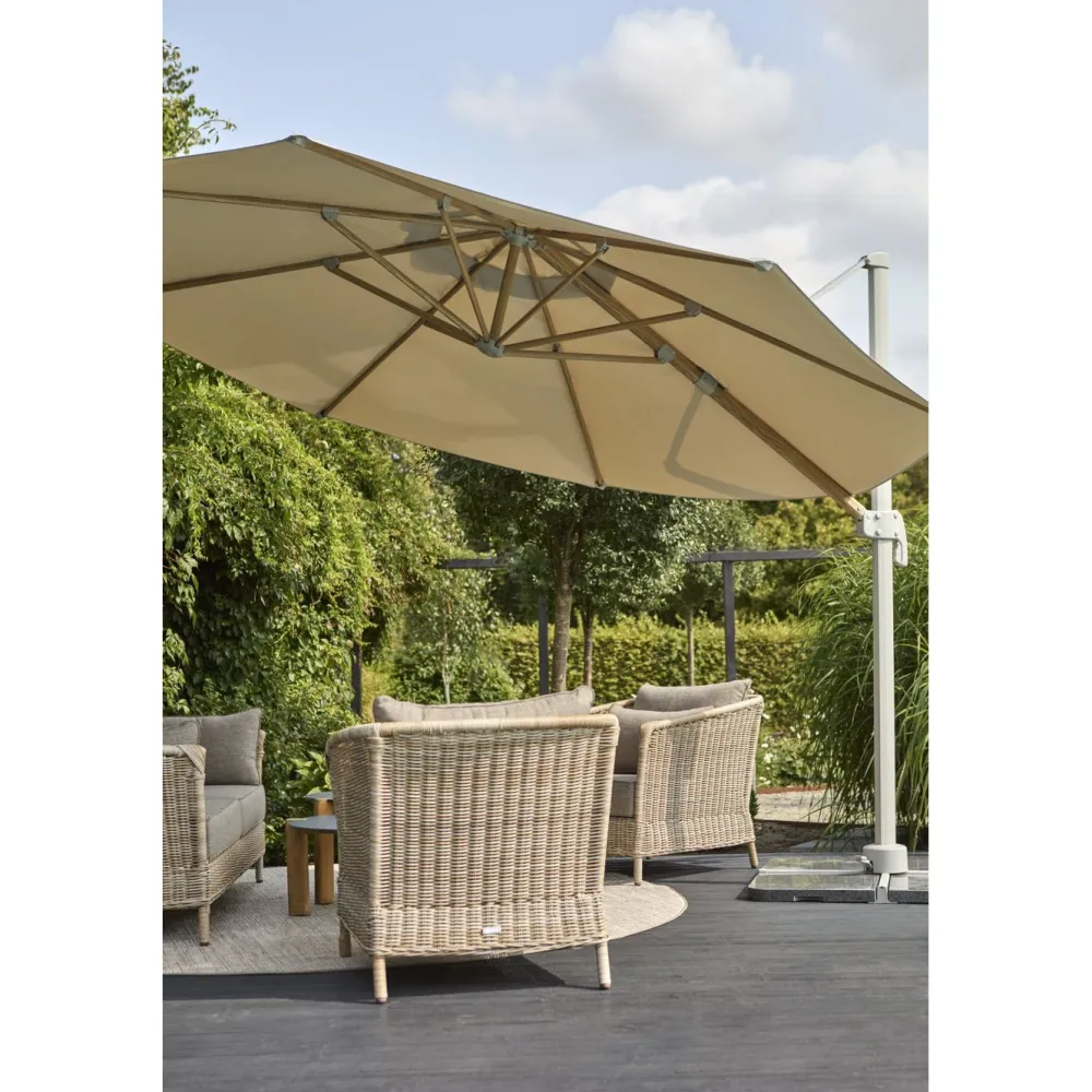 Sale Brafab Riippuva aurinkovarjo Luzzi, Ø350cm, khaki/vaaleanharmaa