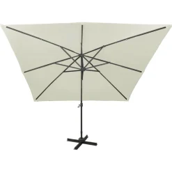 Clearance FinePRICE Riippuva aurinkovarjo 2 tangolla ja LED-valoilla 300 cm vihreä
