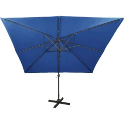 Clearance FinePRICE Riippuva aurinkovarjo 2 tangolla ja LED-valoilla 300 cm vihreä