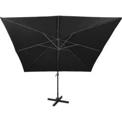 Clearance FinePRICE Riippuva aurinkovarjo 2 tangolla ja LED-valoilla 300 cm vihreä