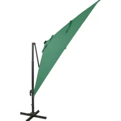 Clearance FinePRICE Riippuva aurinkovarjo 2 tangolla ja LED-valoilla 300 cm vihreä