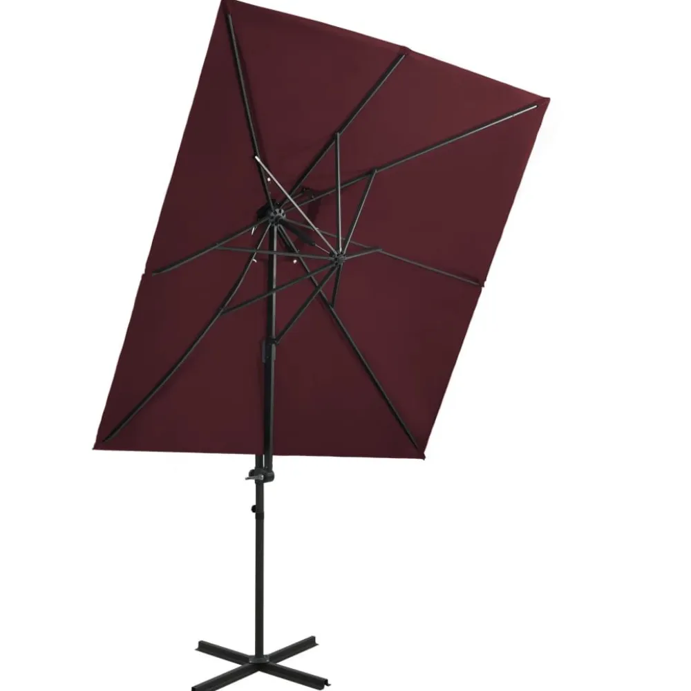 Discount FinePRICE Riippuva aurinkovarjo 2 tuplakatolla 250x250 cm taivaansininen