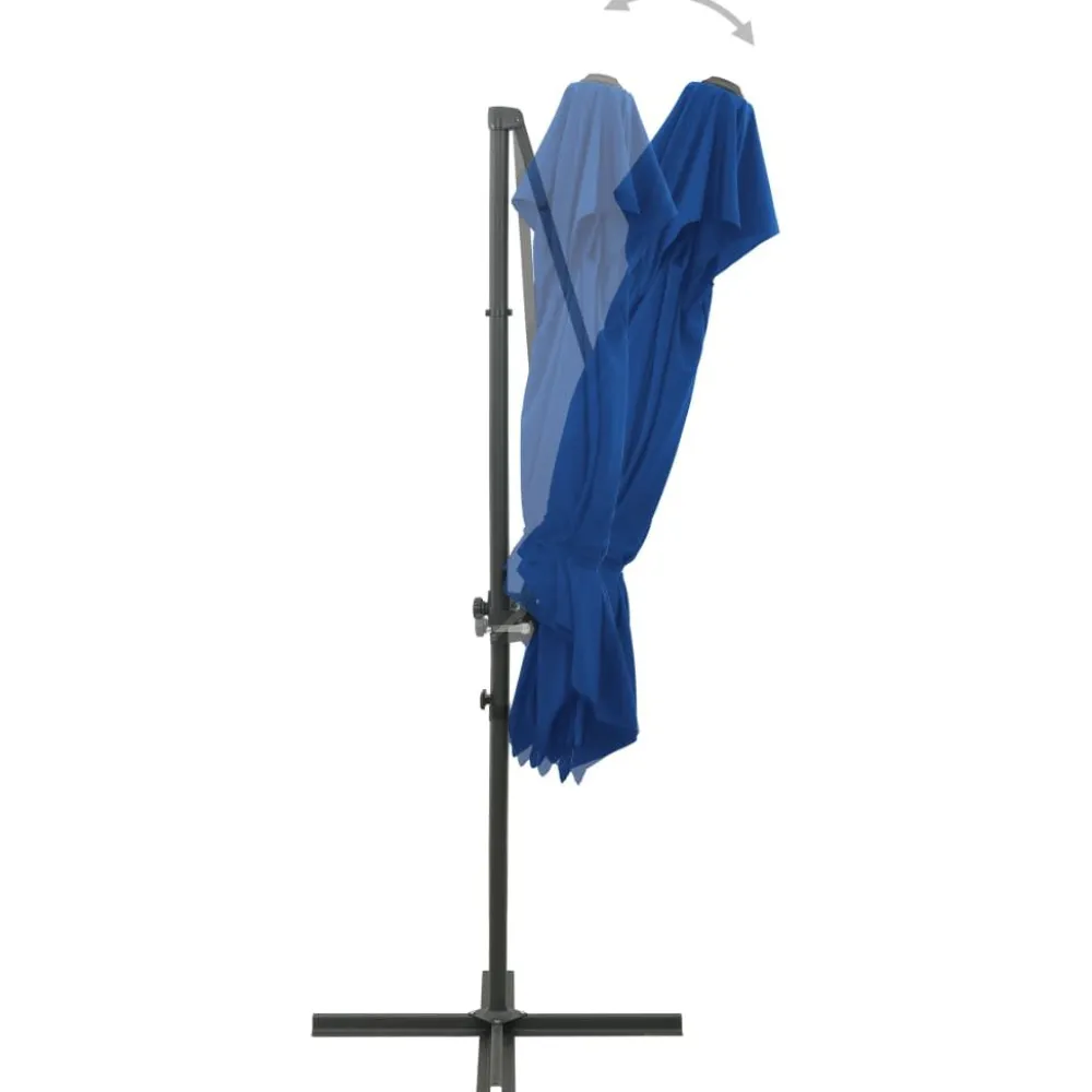 Discount FinePRICE Riippuva aurinkovarjo 2 tuplakatolla 250x250 cm taivaansininen