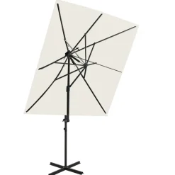 Discount FinePRICE Riippuva aurinkovarjo 2 tuplakatolla 250x250 cm taivaansininen