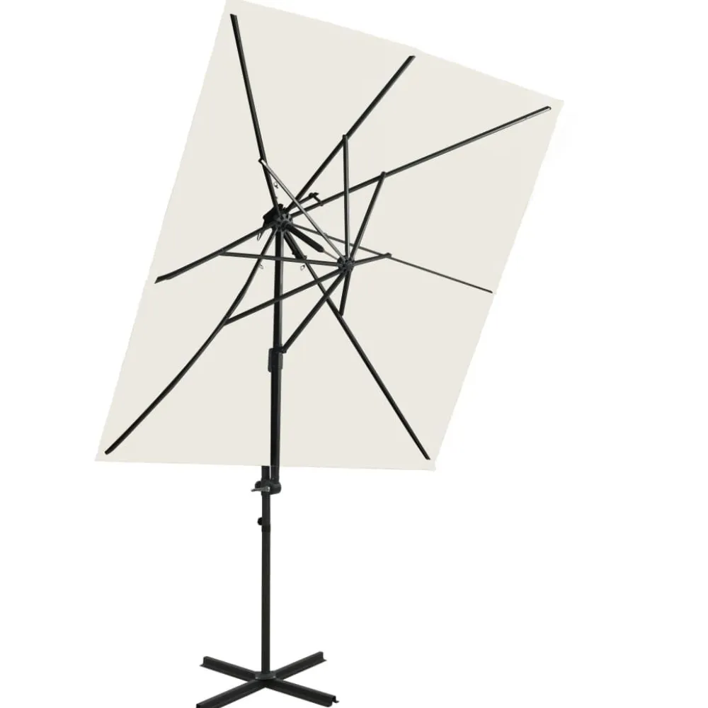 Discount FinePRICE Riippuva aurinkovarjo 2 tuplakatolla 250x250 cm taivaansininen