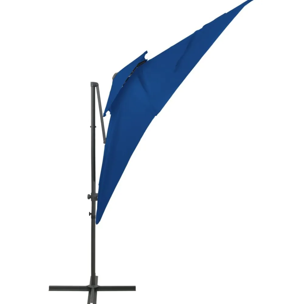 Discount FinePRICE Riippuva aurinkovarjo 2 tuplakatolla 250x250 cm taivaansininen