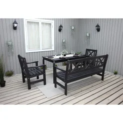 Sale Baltic Garden Ruokailuryhmä Europe 2 tuolia + sohva + pöytä Musta