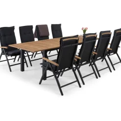 Discount Comfort Garden Ruokailuryhmä Ingå 8 nojatuolilla 220-280 cm