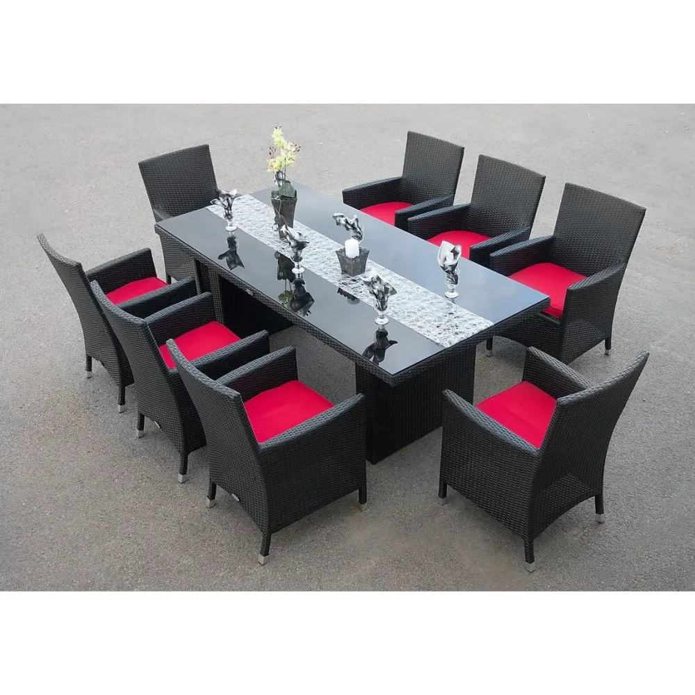 Comfort Garden Ruokailuryhmä Majestic/Thor Lyx 210cm pöytä + 6 tuolia musta/musta