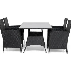 Comfort Garden Ruokailuryhmä Thor 4 Thor nojatuolia musta