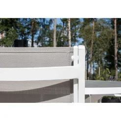 Best Venture Home Ruokailuryhmä ulos , valkoinen Parma-pöytä Ø140cm + 6 valkoharmaata Copacabana-tuolia