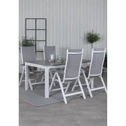 Clearance Venture Home Ruokailuryhmä , 160x100cm Levels-pöytä + 4 Albany-tuolia
