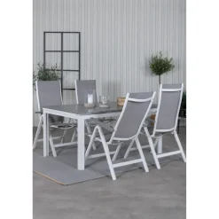 Clearance Venture Home Ruokailuryhmä , 160x100cm Levels-pöytä + 4 Albany-tuolia