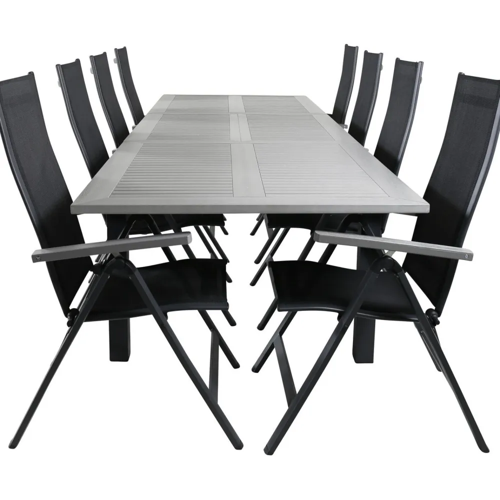 Outlet Venture Home Ruokailuryhmä , 224x100cm Albany-pöytä + 8 Albany- tuolia