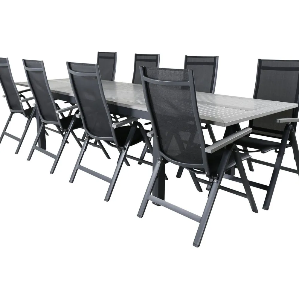 Outlet Venture Home Ruokailuryhmä , 224x100cm Albany-pöytä + 8 Albany- tuolia
