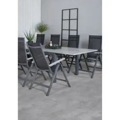 Outlet Venture Home Ruokailuryhmä , 224x100cm Albany-pöytä + 8 Albany- tuolia