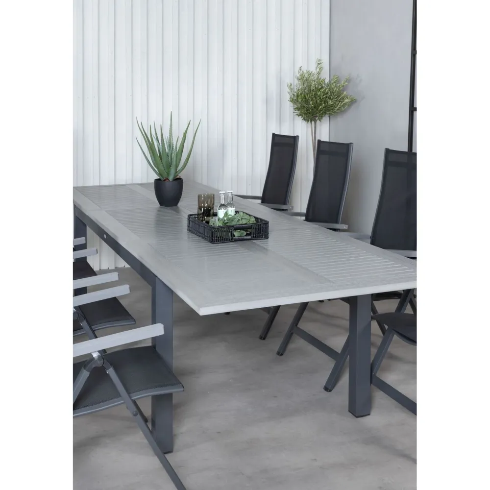 Outlet Venture Home Ruokailuryhmä , 224x100cm Albany-pöytä + 8 Albany- tuolia