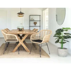 New House Nordic Ruokapöytä Murcia, 200x90cm, kierrätetty tiikki, ruskea