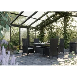 Discount Comfort Garden Ruokapöytä Thor 140cm 4-istuttava musta