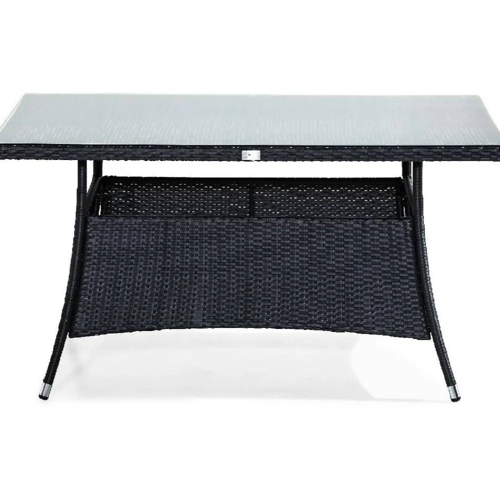 Discount Comfort Garden Ruokapöytä Thor 140cm 4-istuttava musta