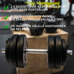 Outlet Fit'n Shape Säädettävä käsipainosetti 2 x 2-15 kg