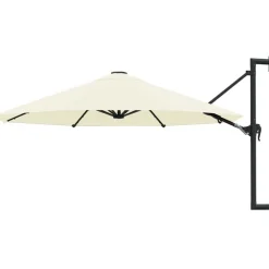 Best FinePRICE Seinäkiinnitteinen aurinkovarjo metallitangolla 300cm hiekka